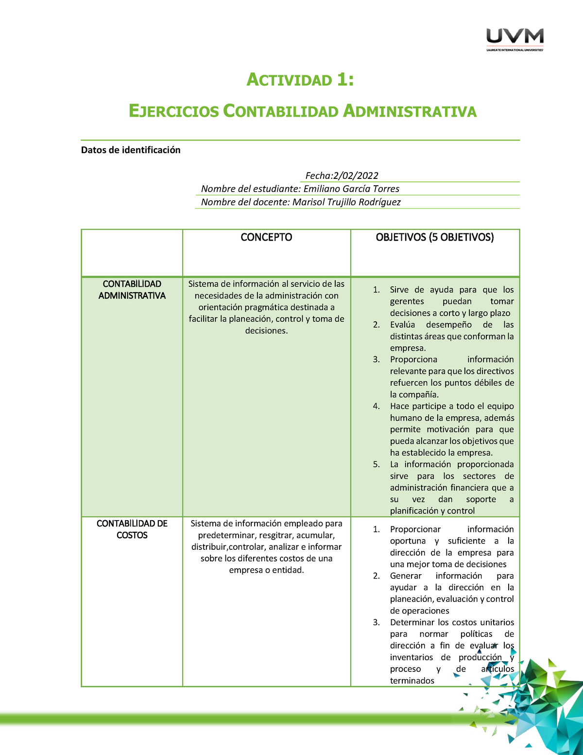 Copia De Actividad 1 Contabilidad Administrativa Ejercicios - ACTIVIDAD ...