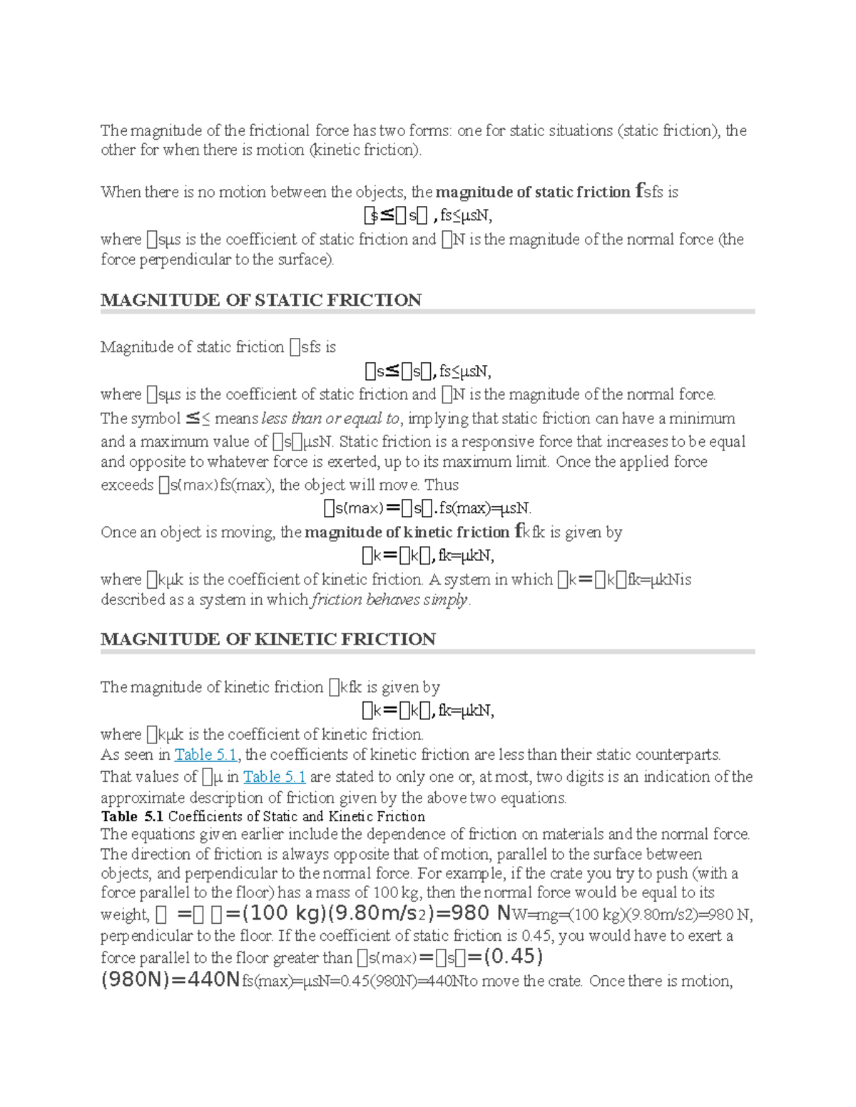 Physics 2023 Notes 02 - The magnitude of the frictional force has two ...
