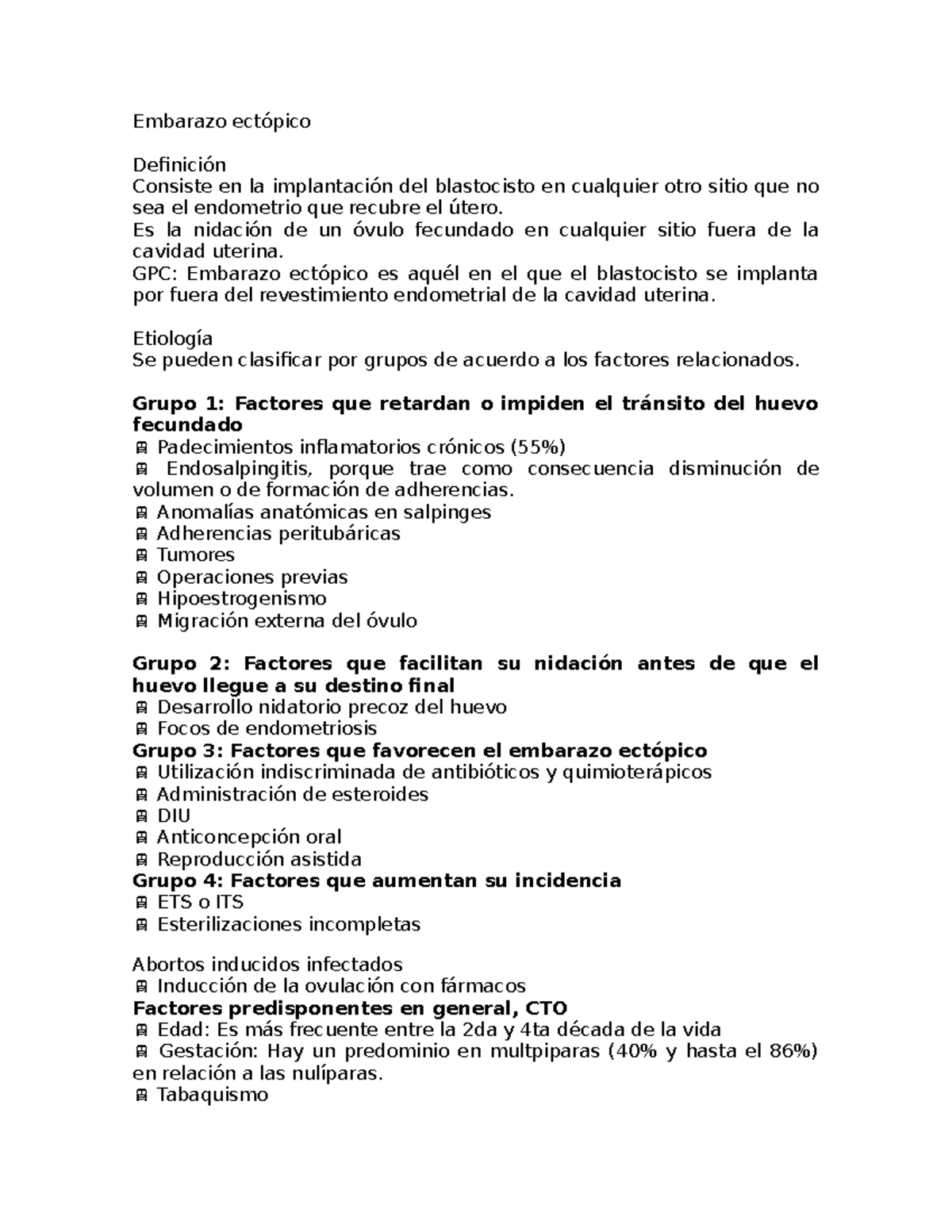 Embarazo Ectópico Ginecologia Ginecologia Studocu