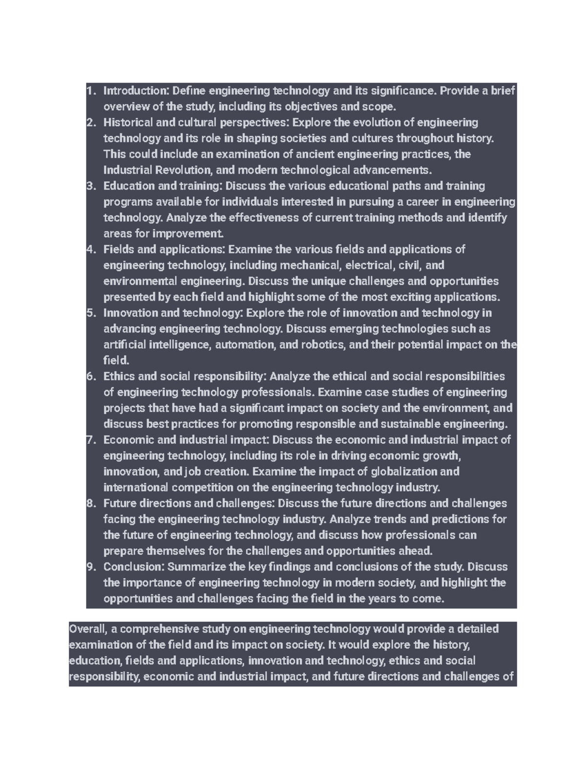 Essay - The things I've studied - Introduction: Define engineering ...