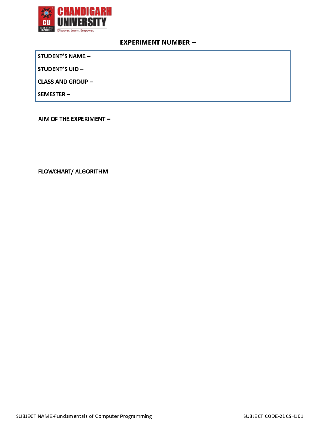 focp-worksheet-1-experiment-number-aim-of-the-experiment