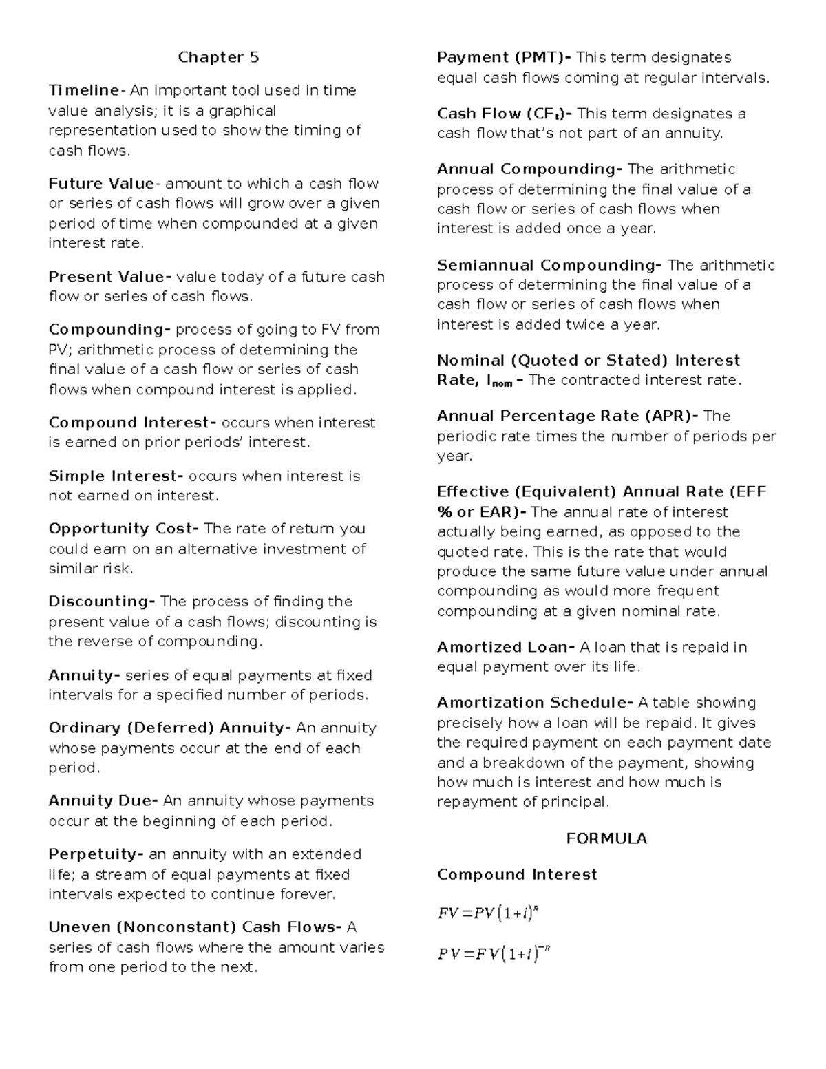 Ch5 Fin Man ( Notes) - Chapter 5 Timeline- An important tool used in ...