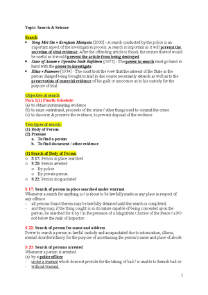 Topic 1- Introduction - notes - Topic 1: Introduction to the Criminal ...