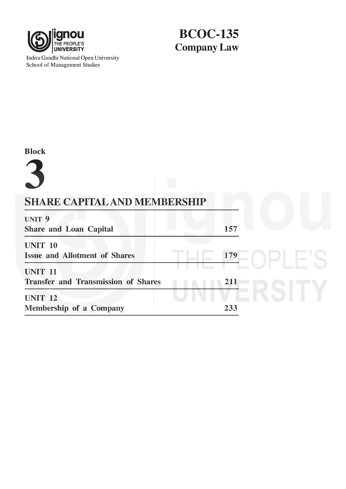 Block-3 - Lecture Notes - Business Law - IGNOU - Studocu