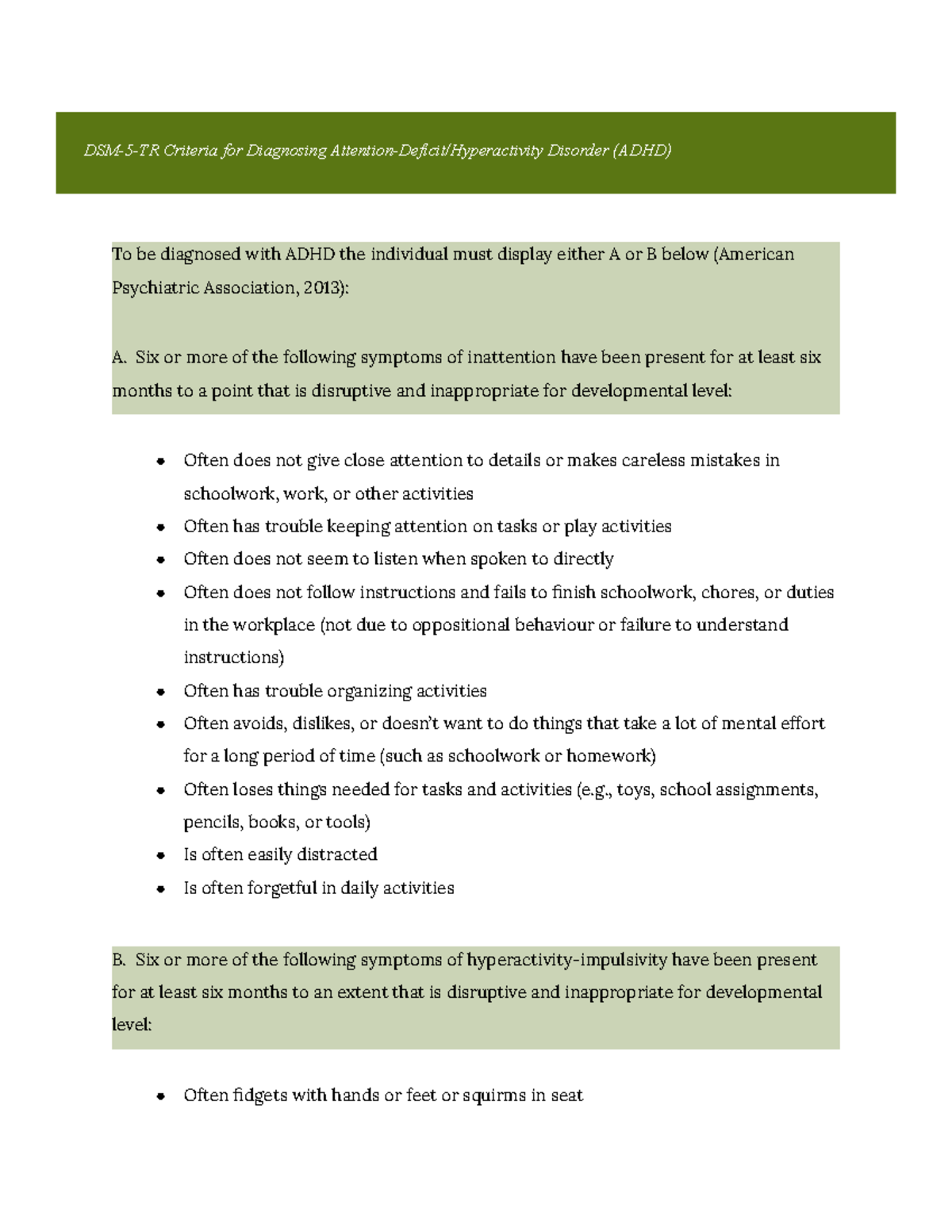 dsm 5 symptoms of asd