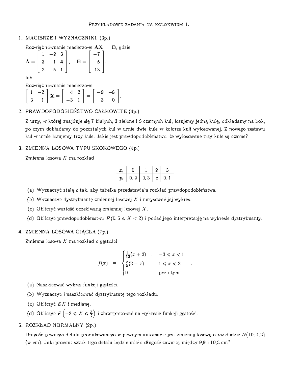 Przykładowe Zadania Na Mature Z Matematyki www.studocu.com