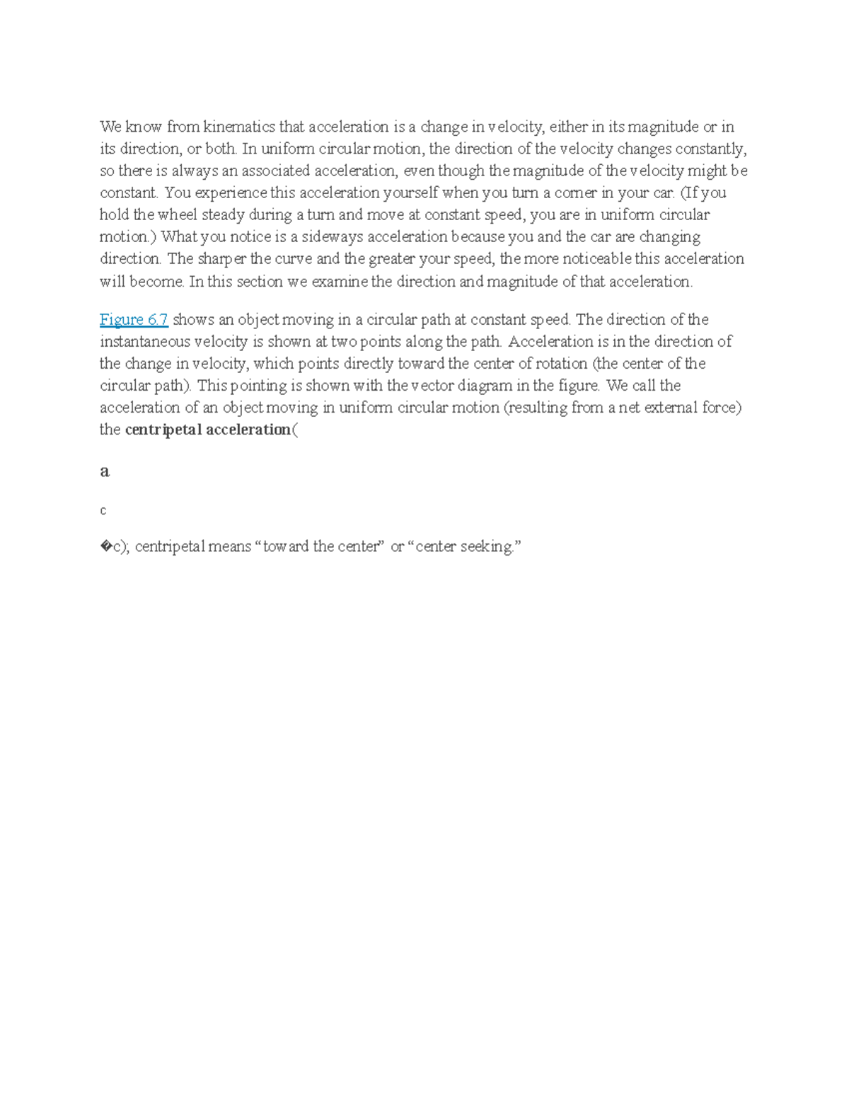 Lesson Note on Centripetal Acceleration - We know from kinematics that ...