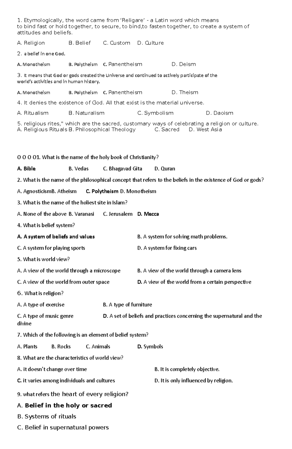 intro-exam-exam-1-etymologically-the-word-came-from-religare