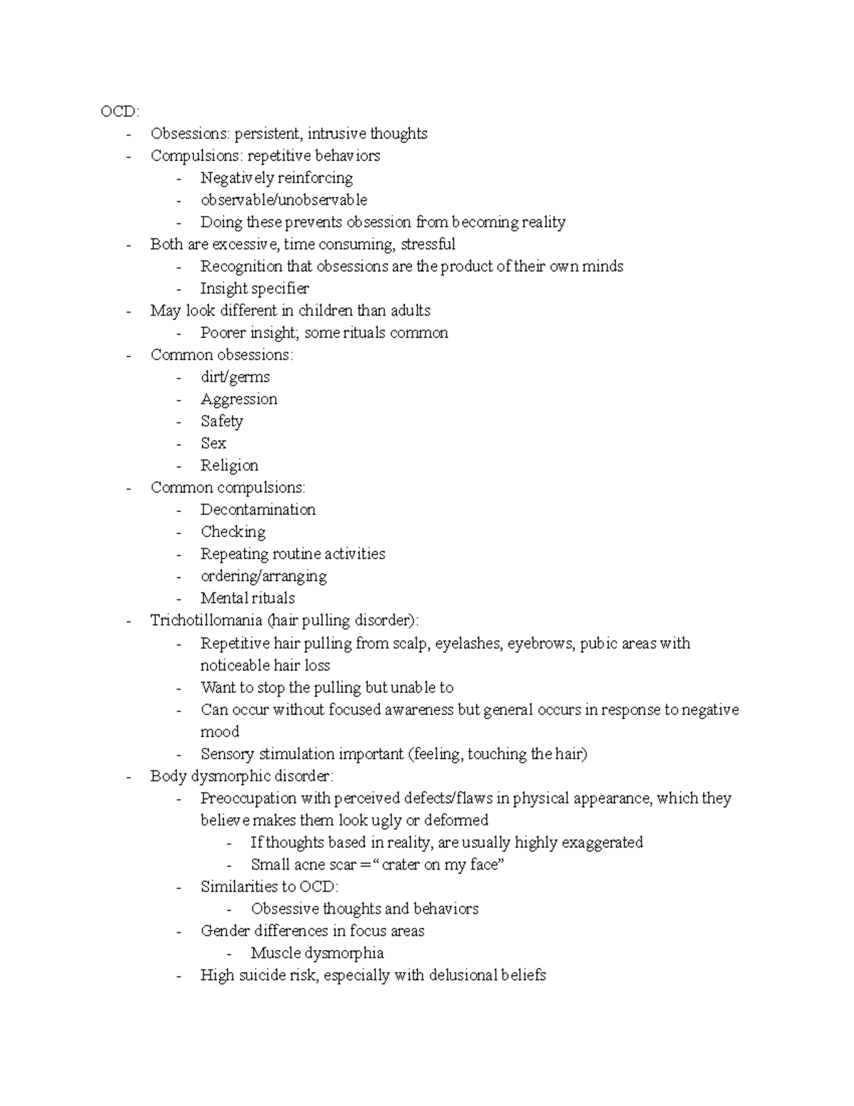 PSYC 281 Chapter 5 Obsessive-Compulsive Related Disorders - OCD ...