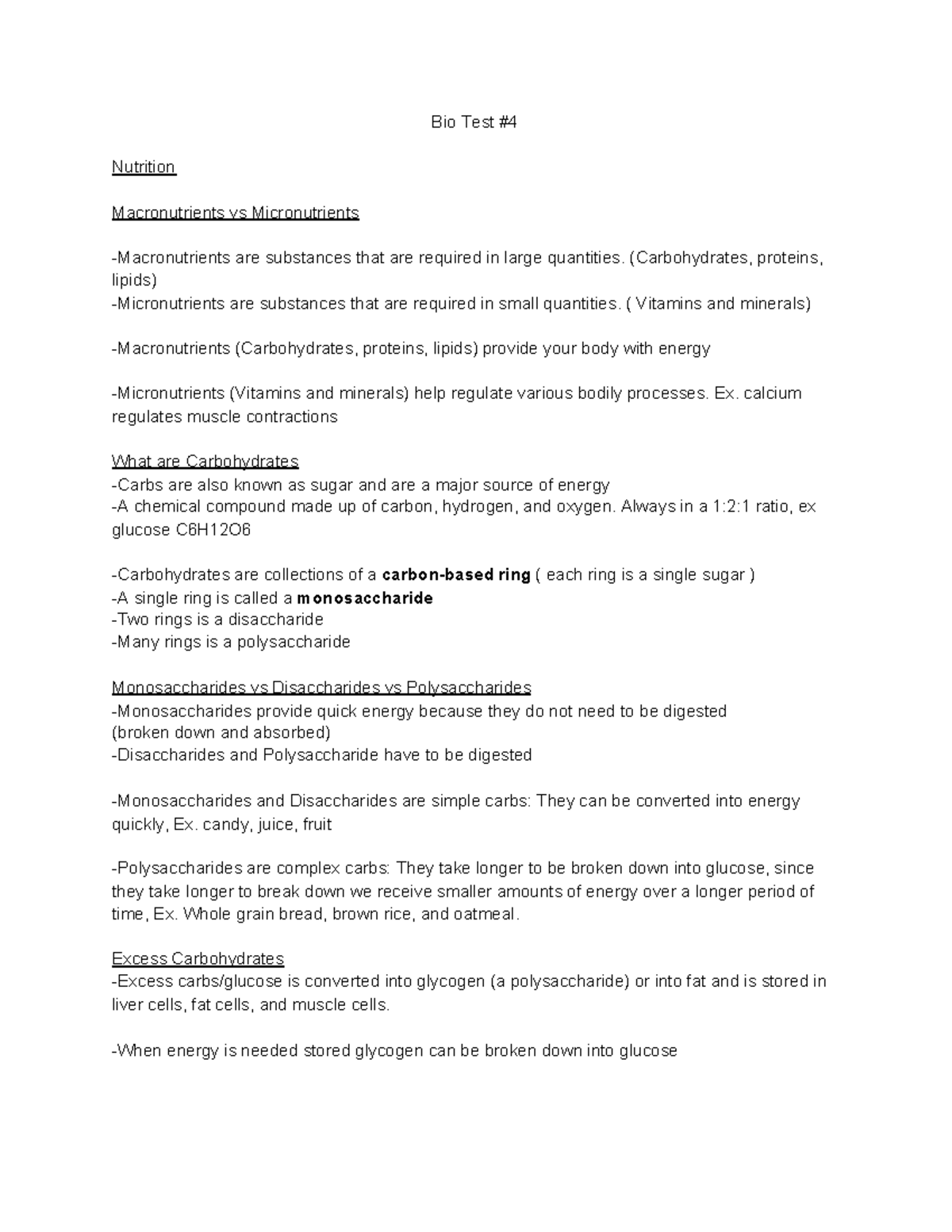 Bio body systems-3 - Body systems assignment - Bio Test # Nutrition ...