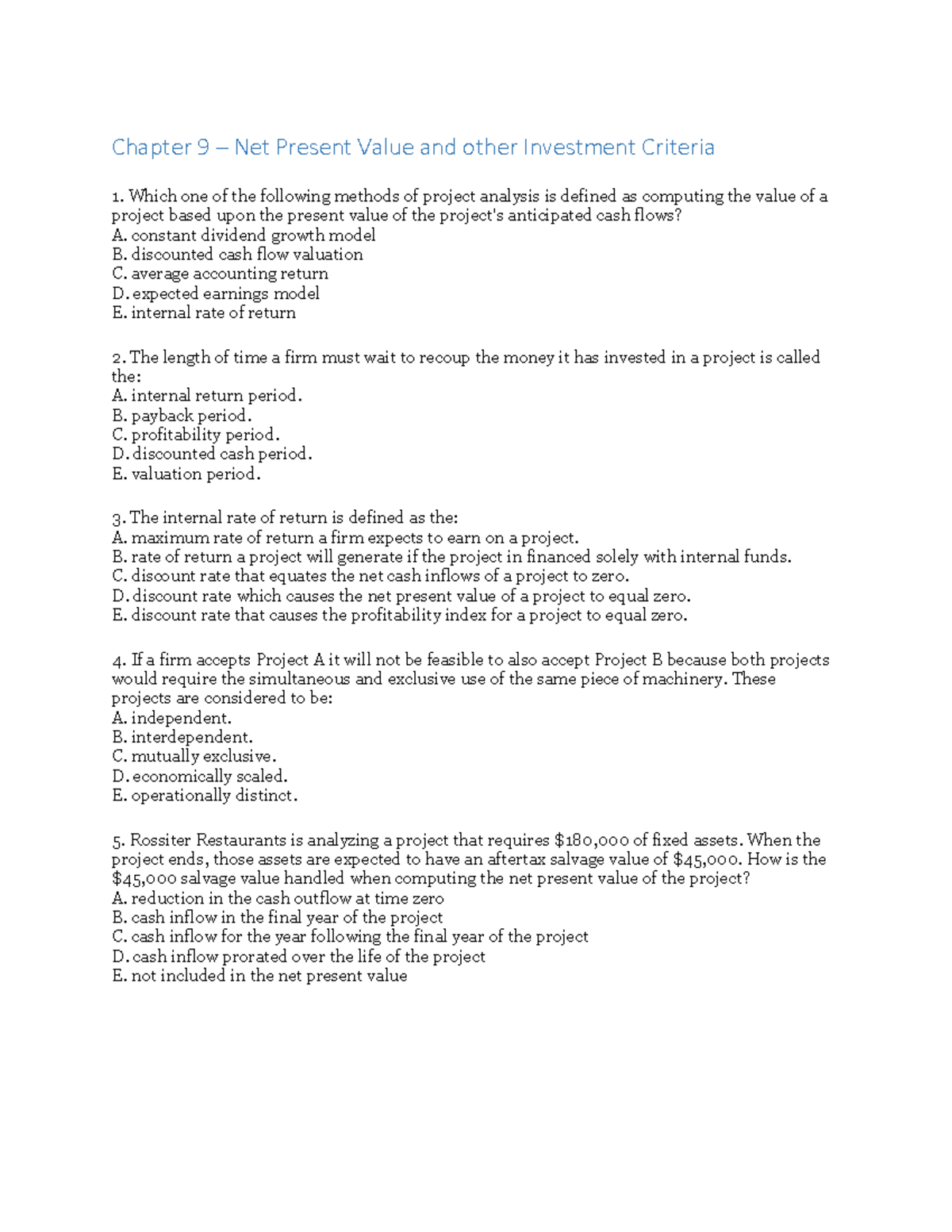 Practice Questions - Deck 4 to 5 - Questions Only - Chapter 9 – Net ...