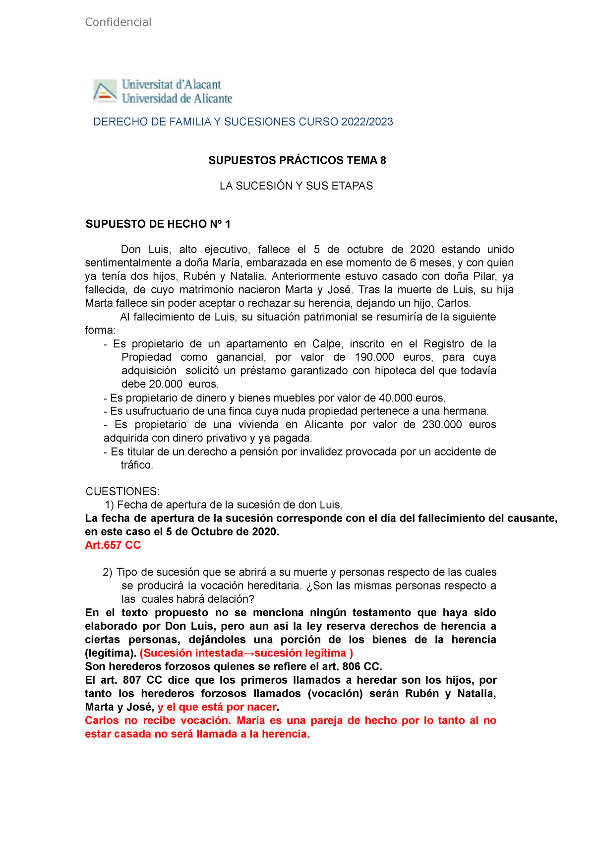 Práctica Tema8 Supuestos Prácticos De La Asignatura Derecho De Familia Y Sucesiones Del Tema 7325