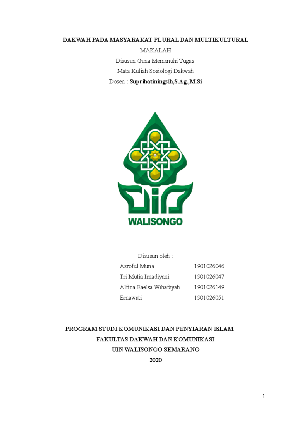 Presentasi Sosda - Berisi Materi Tentang Dakwah Pada Masyarakat Plural ...