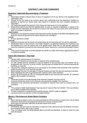 South African Contract Law B Cases And Notes - Contract B Wilkins NO V ...