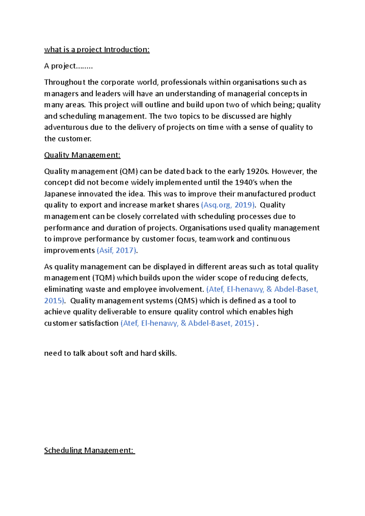 Work28 - N/a - what is a project Introduction: A project ...