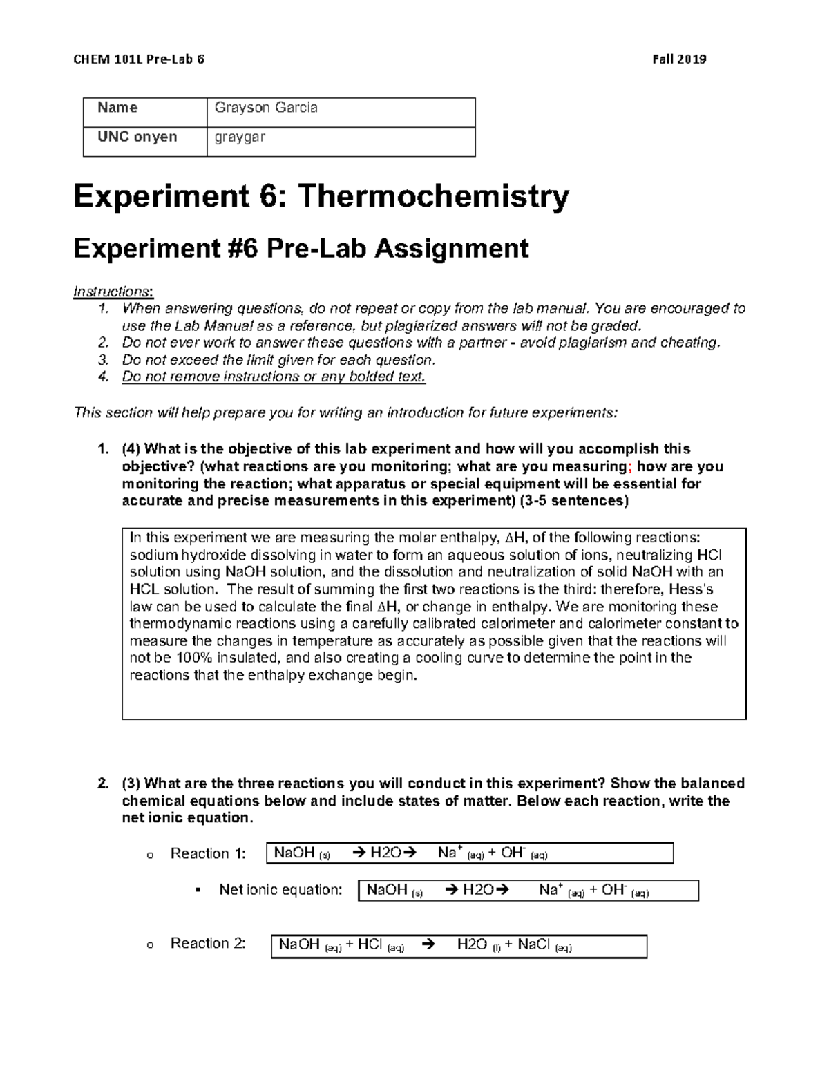 Chm lab report 6 - Hdhdhd - chemica stuctwus- H Zwutte Lon of