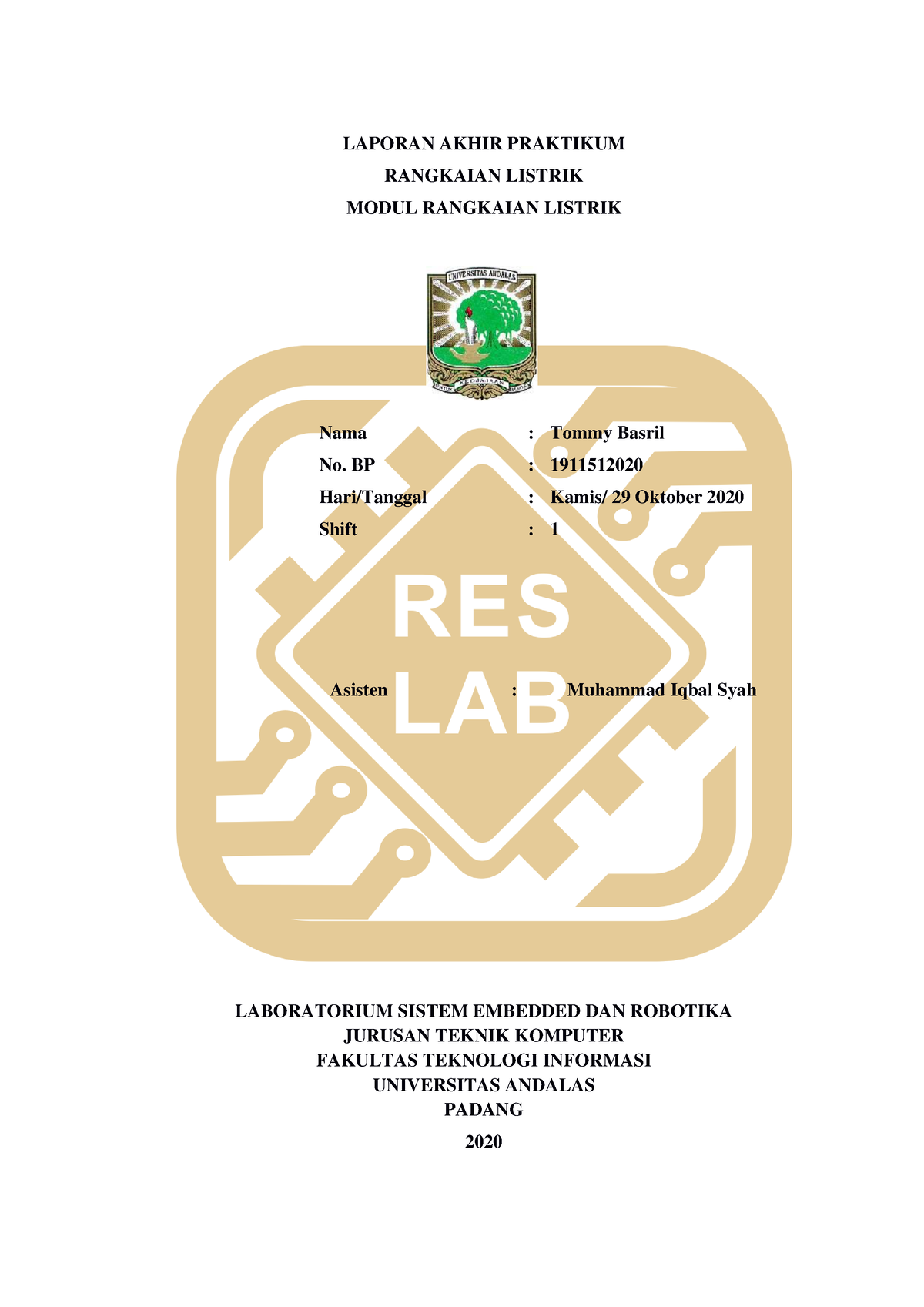 Laporan Akhir Modul 2 RL - LAPORAN AKHIR PRAKTIKUM RANGKAIAN LISTRIK ...