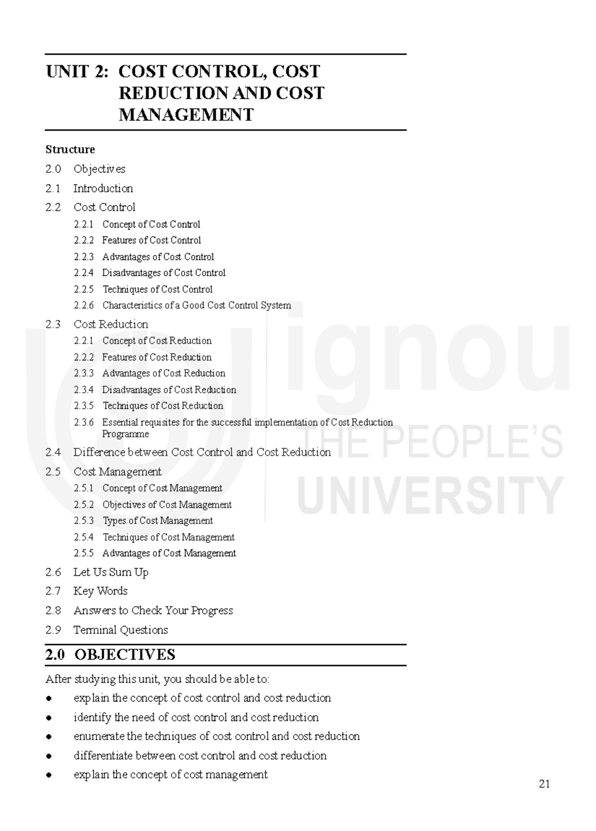 write a term paper on cost control and cost reduction