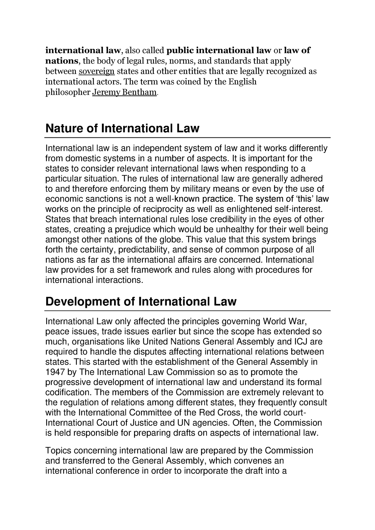 BA LLB 304 - International Law, Also Called Public International Law Or ...