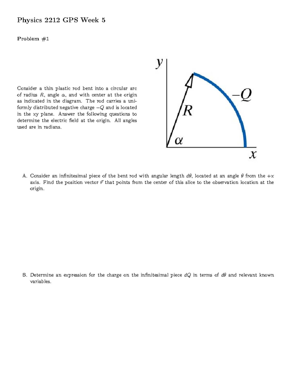 2212 GPS 3 Physics 2212 GPS Week 5 Problem Consider a thin plastic