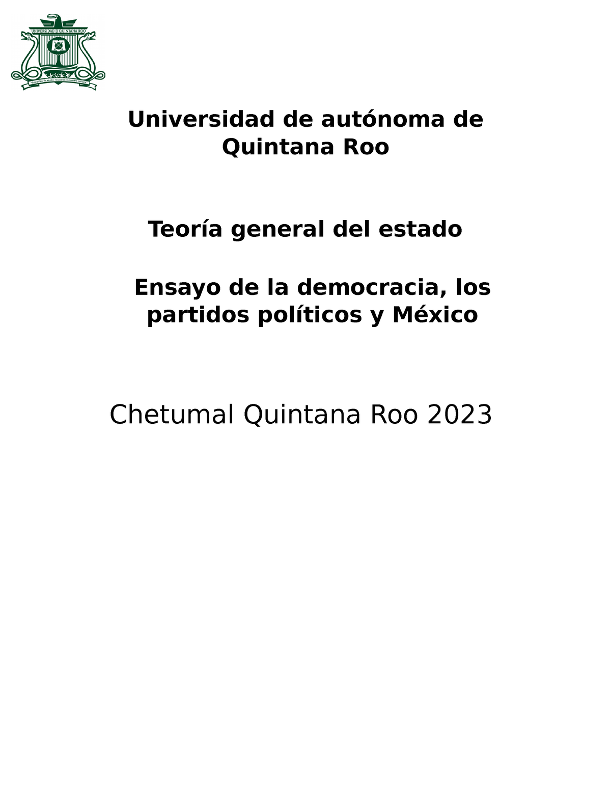 Ensayo De La Democracia Los Partidos Políticos Y México 2023 Universidad De Autónoma De 9740