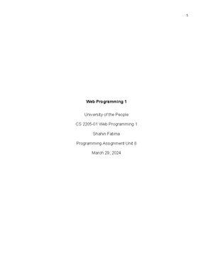 CS 2205 UNIT 1 Assignment - CS 2205 UNIT 1 ASSIGNMENT 1. Identify 3 web ...