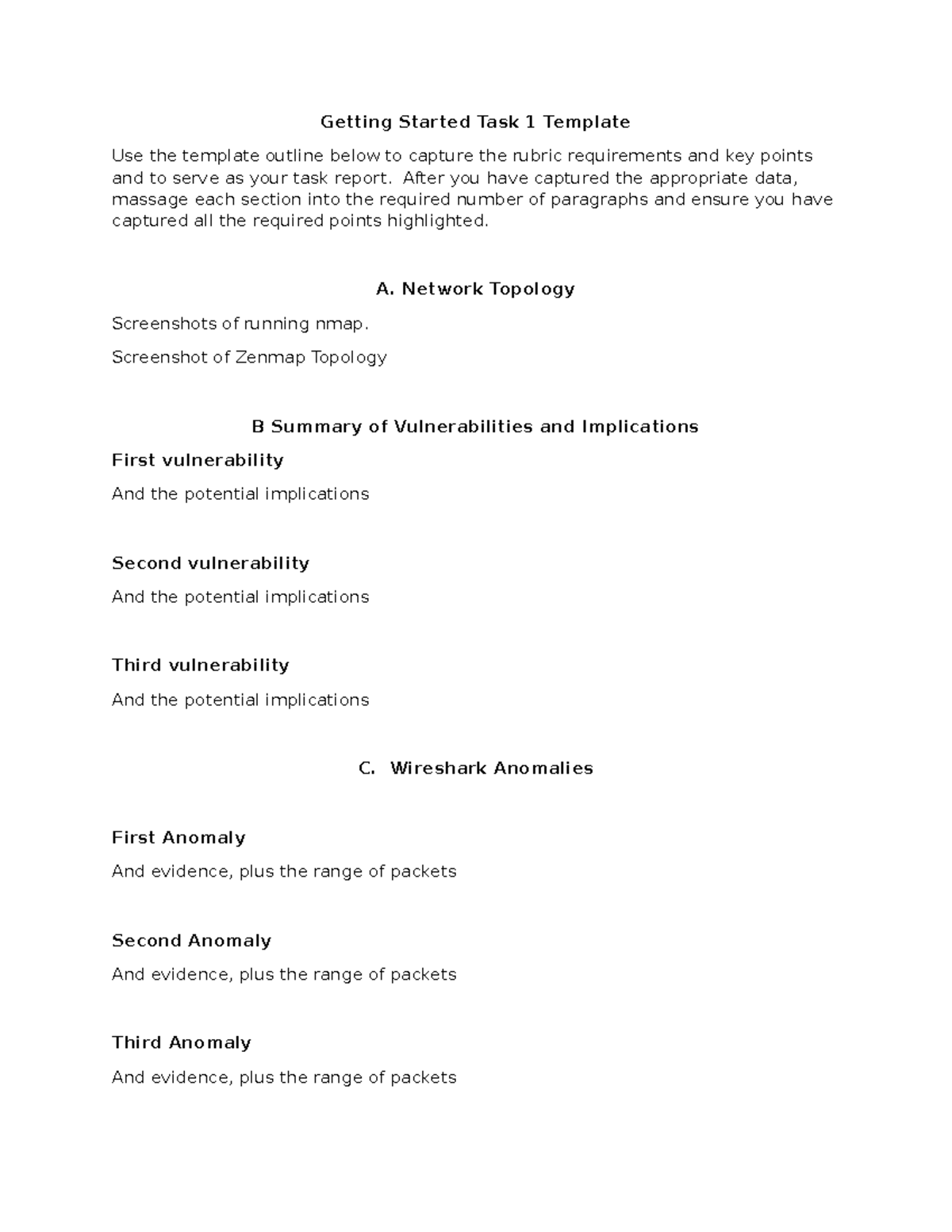 C844 Task 1 Template - Task 1 Templete - Getting Started Task 1 ...