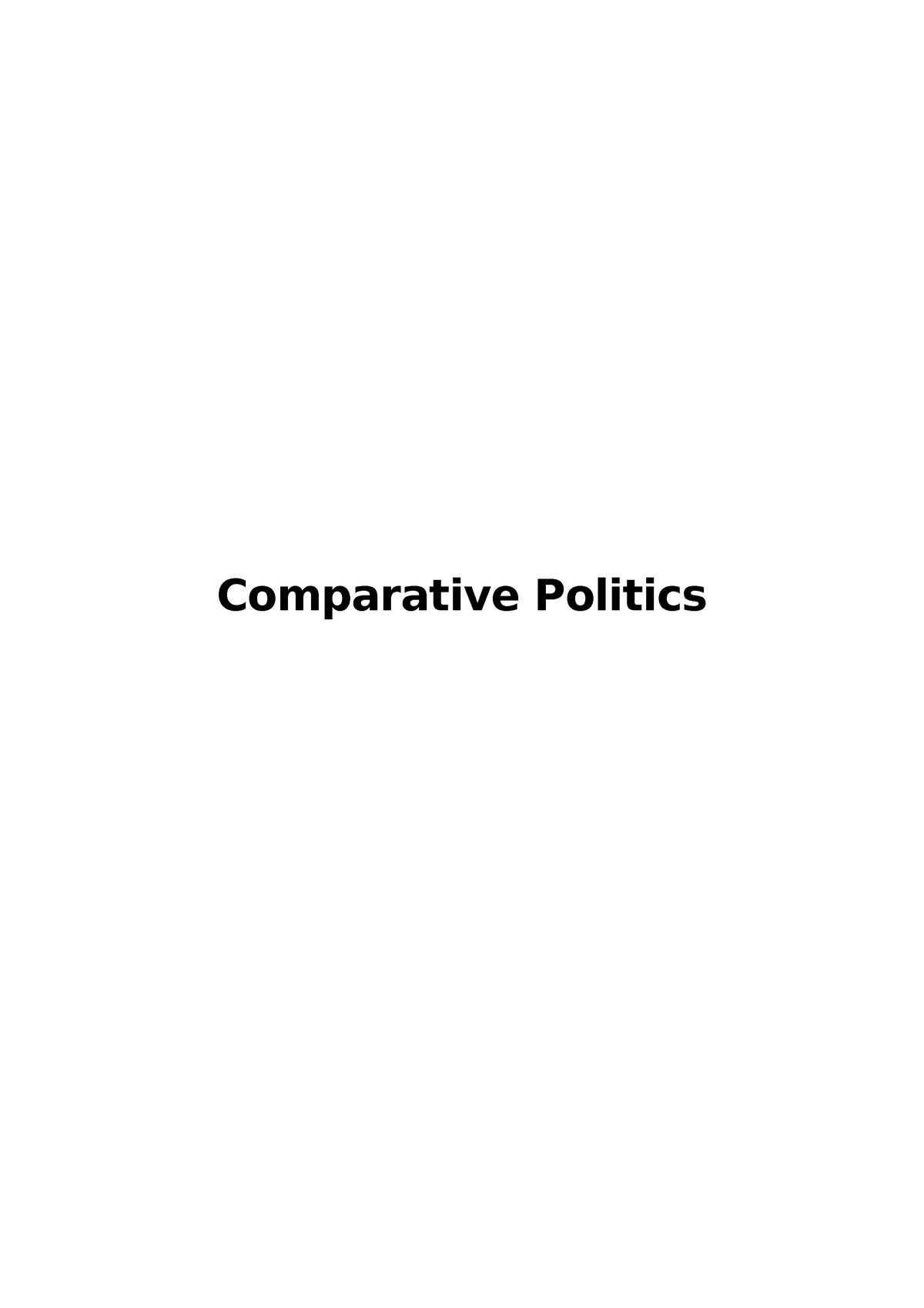 thesis for comparative politics