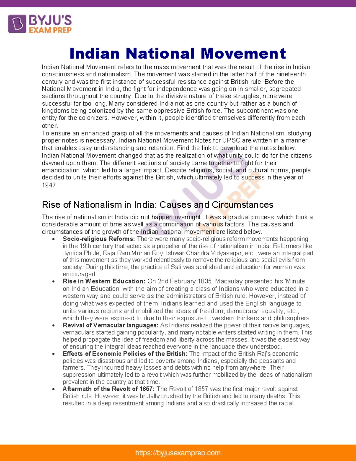 Indian national movement upsc notes 69 - Indian National Movement ...