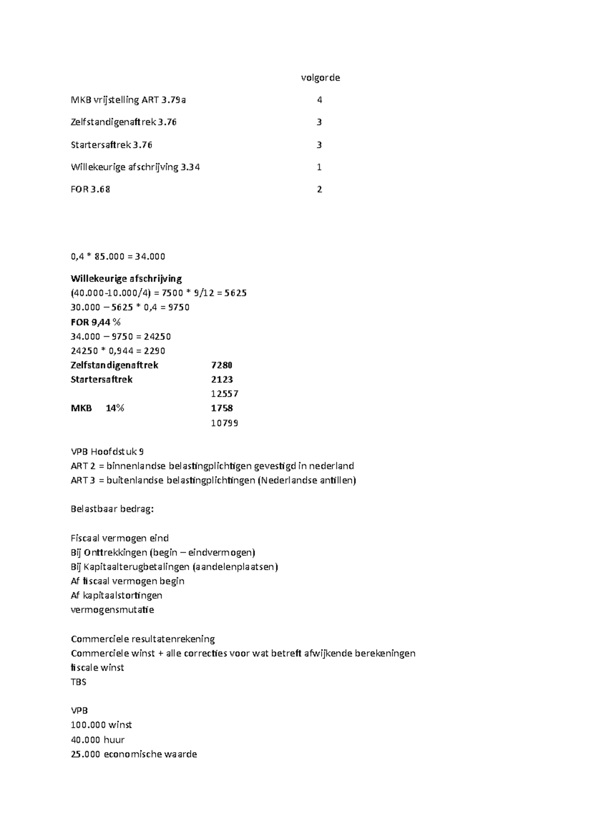Week 6 belasting volgorde MKB vrijstelling ART 3 4