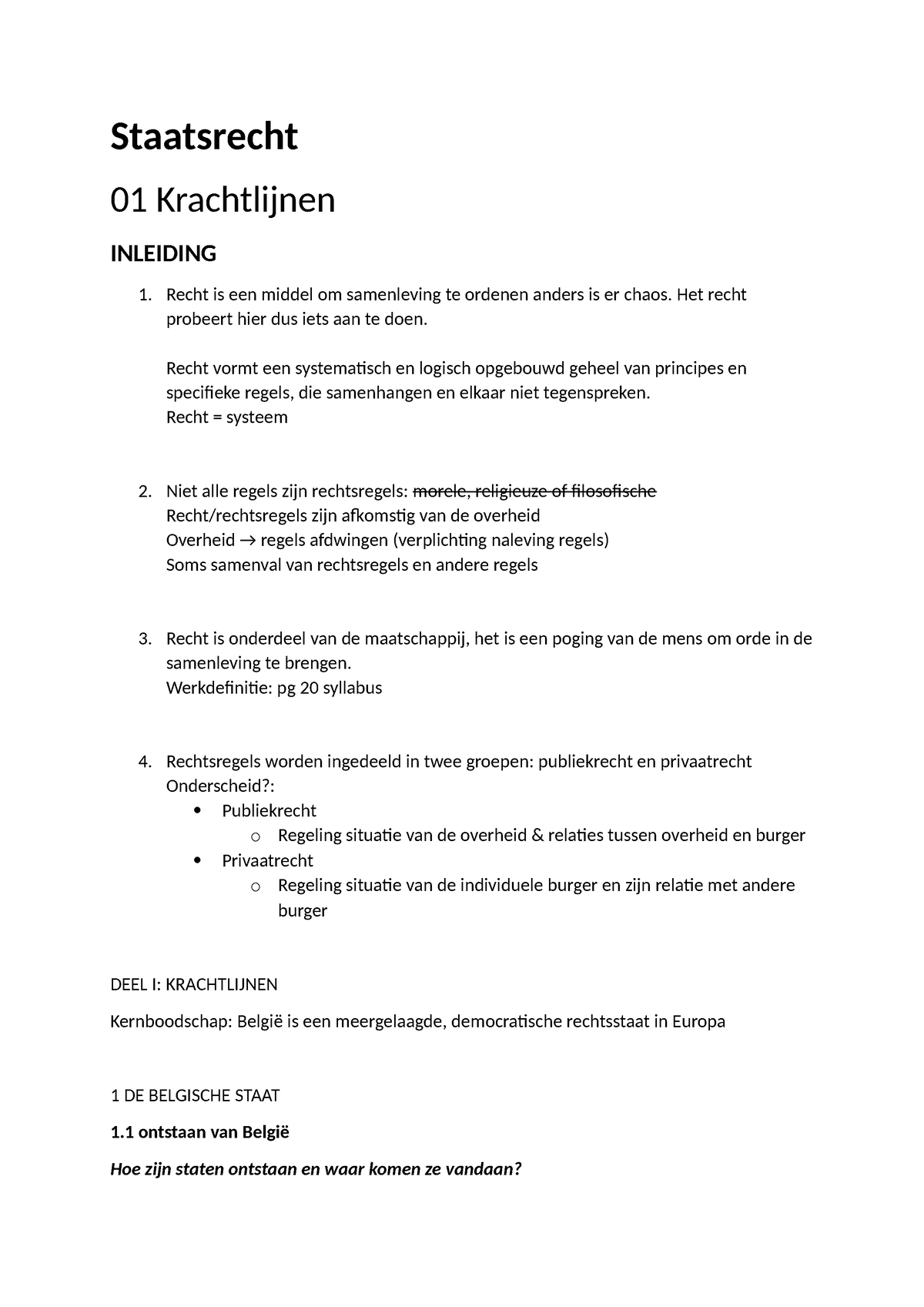 Staatsrecht Smv - Korte Samenvatting - Staatsrecht 01 Krachtlijnen ...