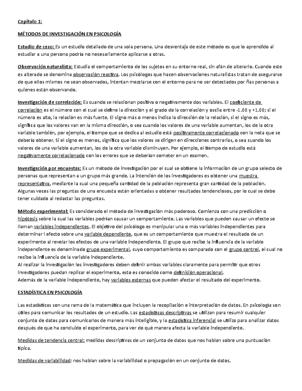 Resumen Cap 1 5 8 11 Libro Morris Maisto Intro A La Psi La Ciencia Studocu