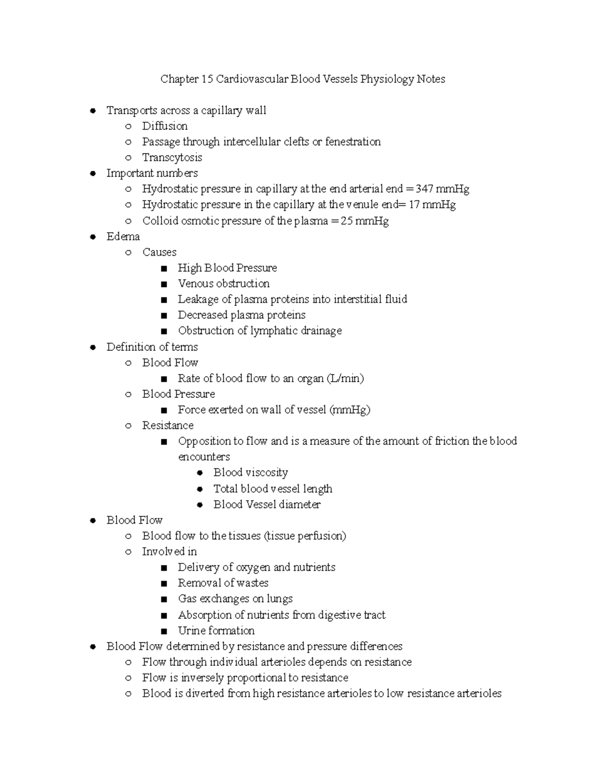 Chapter 15 Cardiovasular Blood Vessels - Chapter 15 Cardiovascular ...