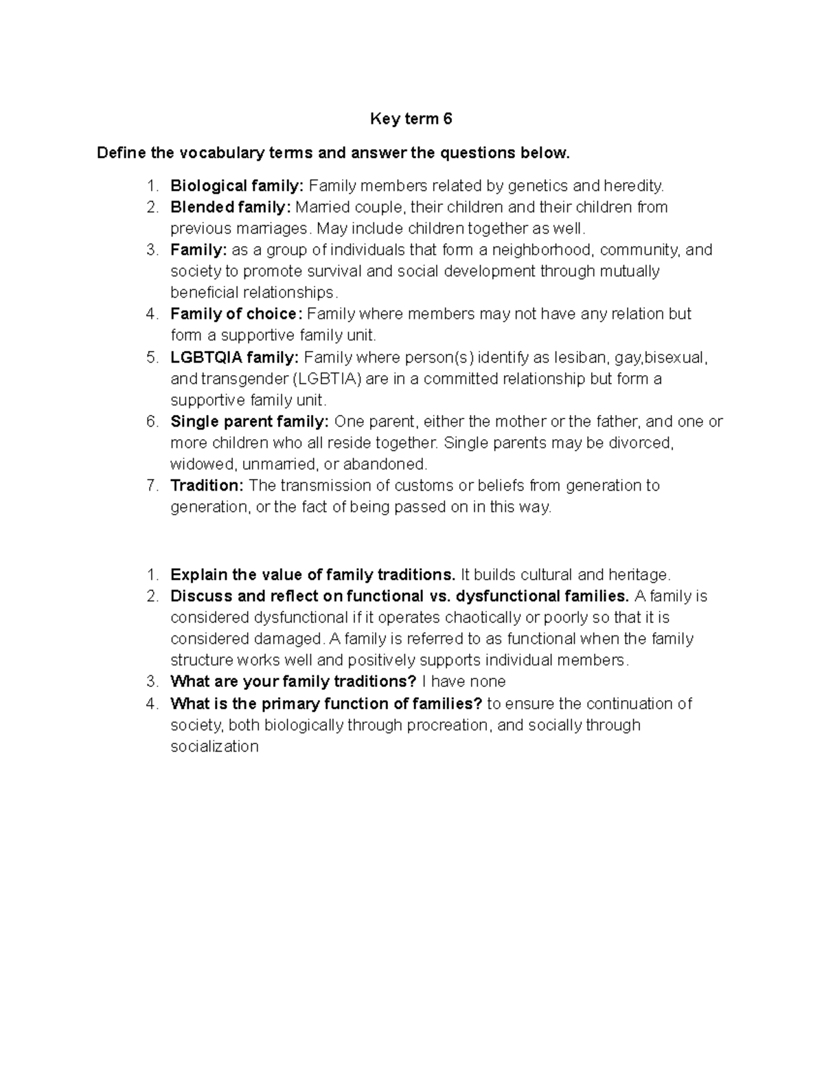 Key term 6 - i need ap answers - Key term 6 Define the vocabulary terms ...