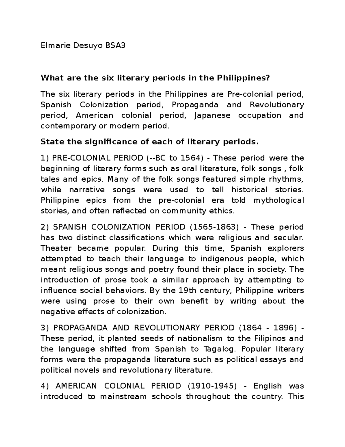 philippine literature essay questions