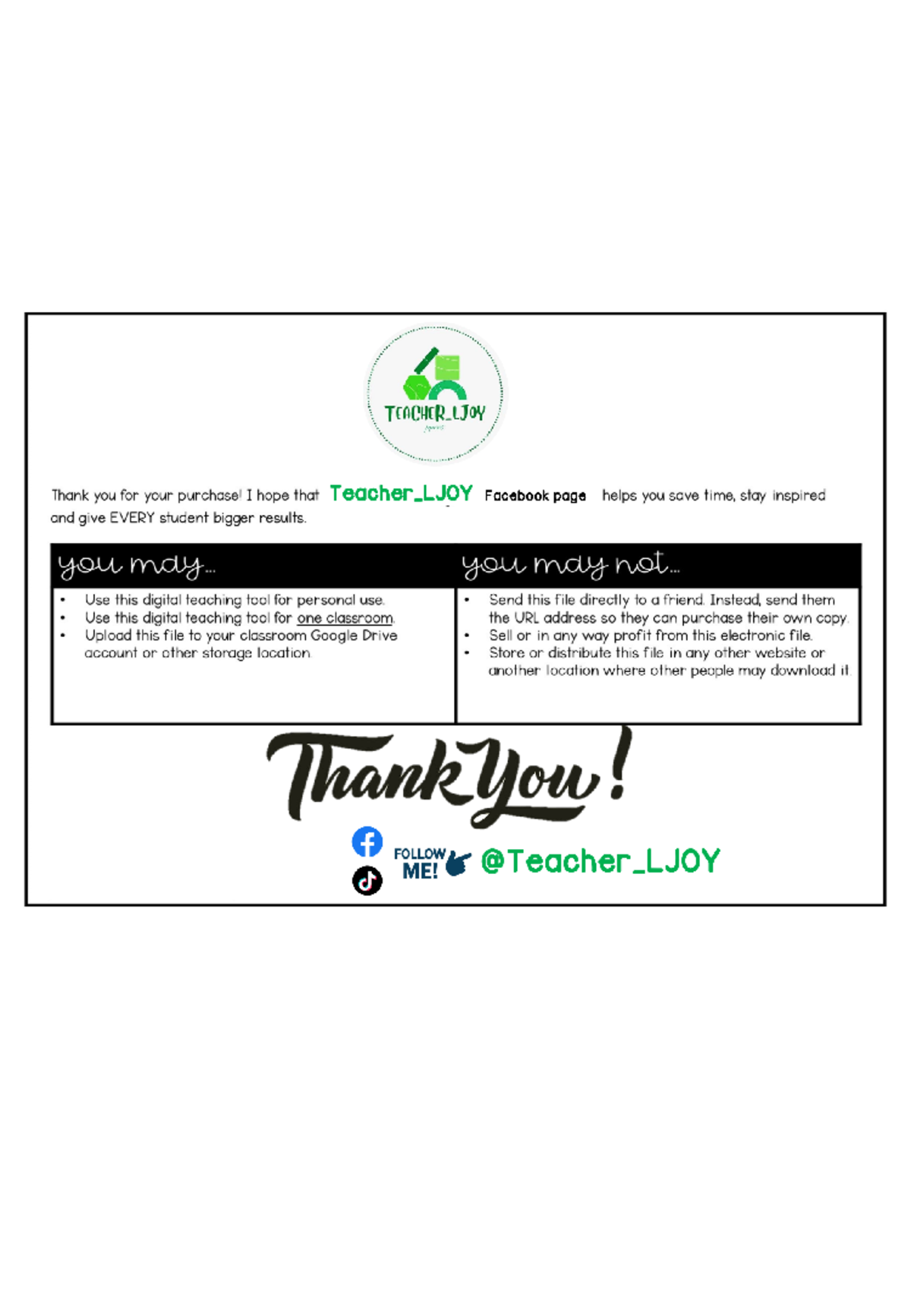 Slide Sentence Document Note! I used KG Corner of the Sky font