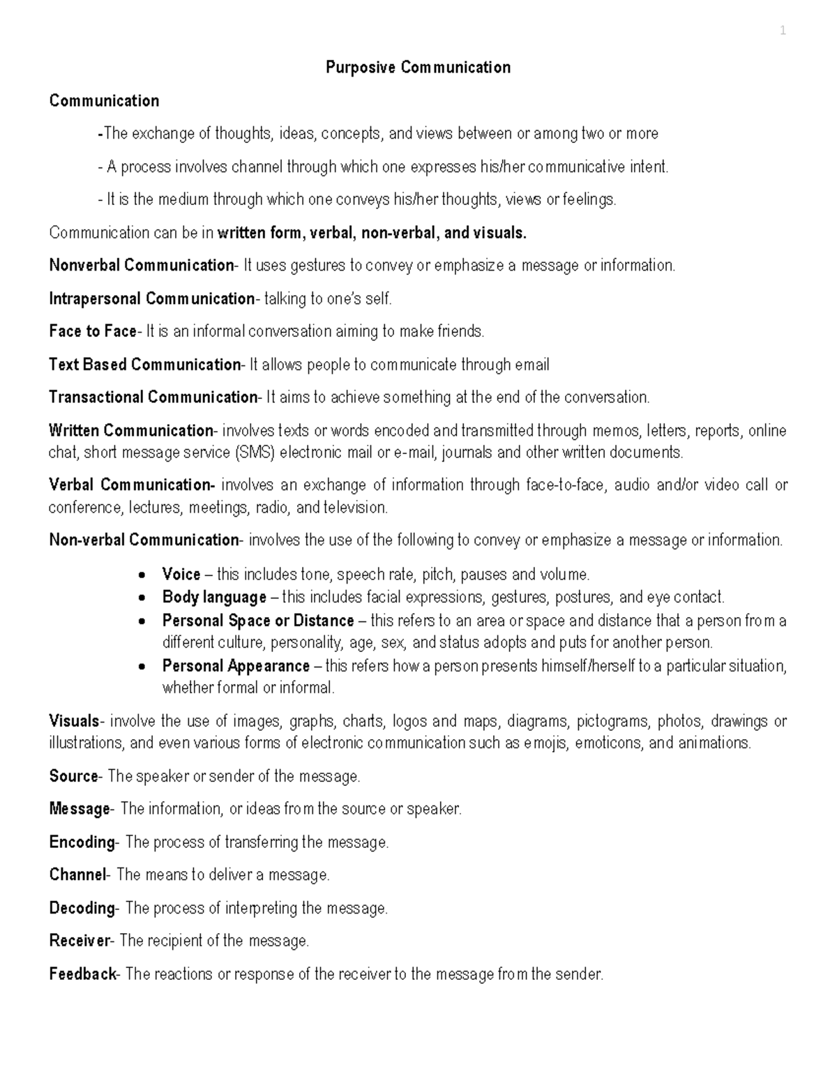 Purposive Communication Communication The