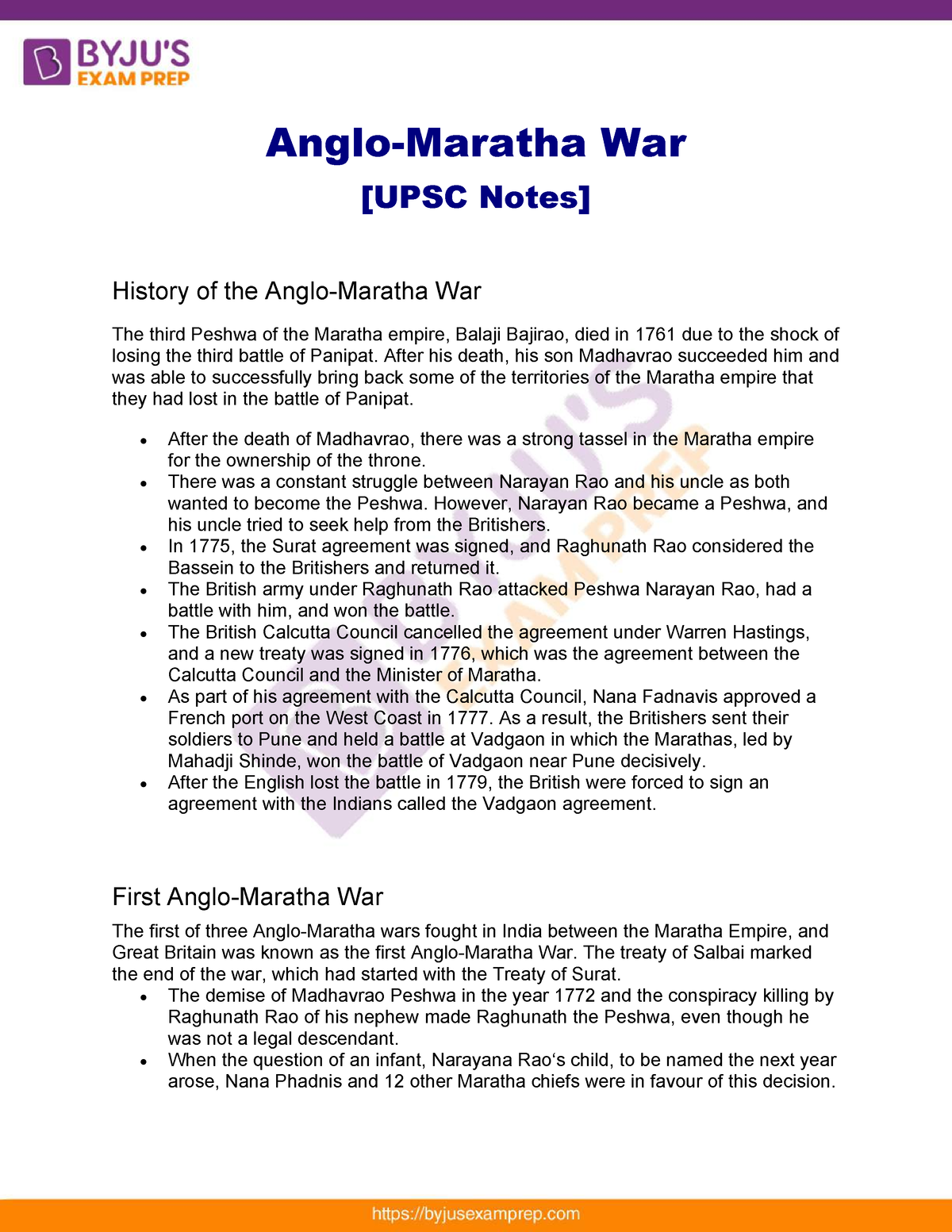 essay on anglo maratha war