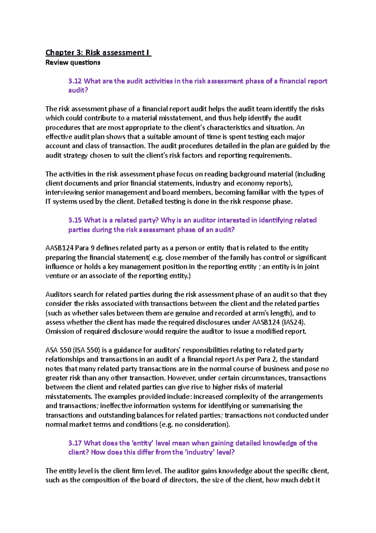 Chapter 3 Review Questions - Chapter 3: Risk assessment I Review ...