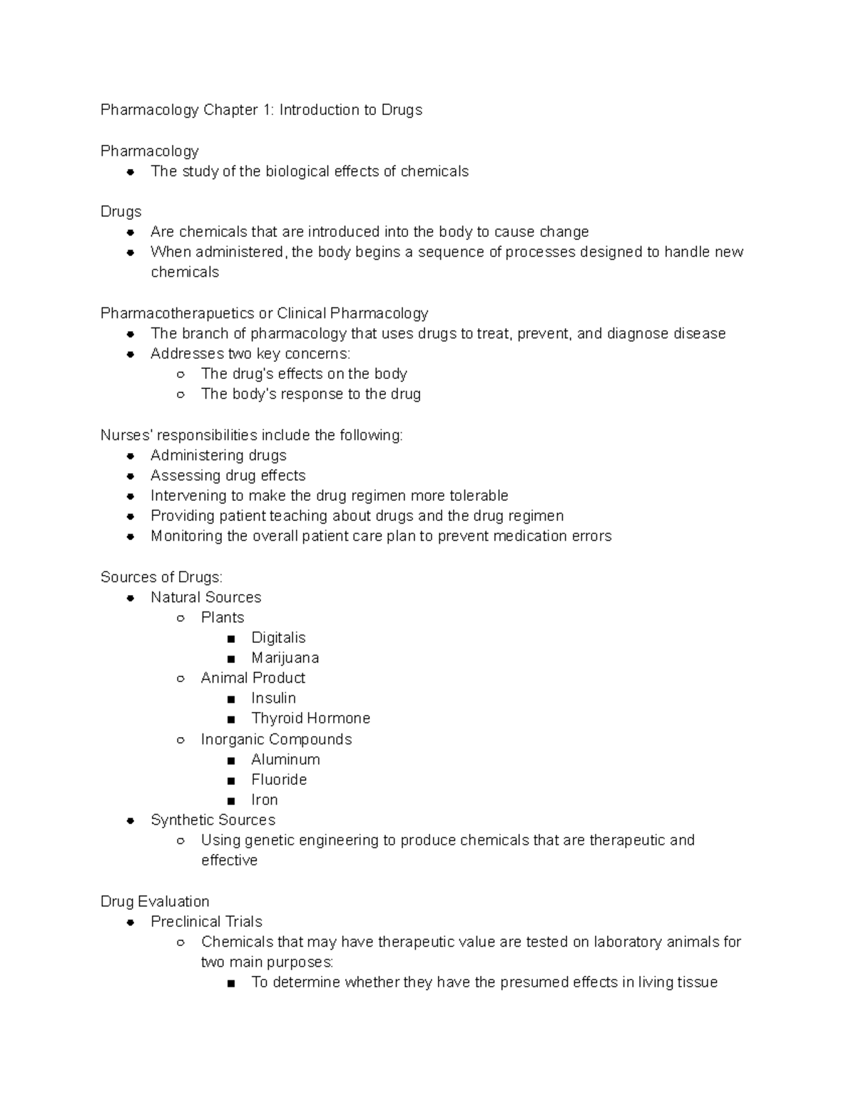 Pharmacology Chapter 1 Introduction To Drugs - Generic Name - Is The ...