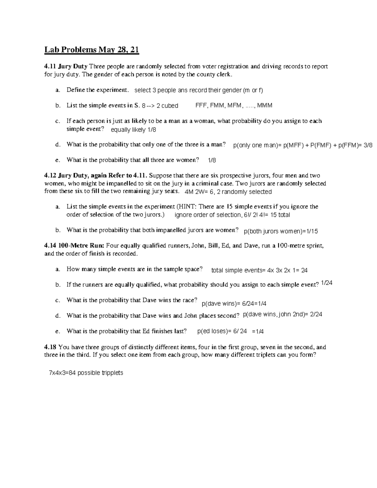 Lab problems May 28, 21 - Lab Problems May 28, 21 4 Jury Duty Three ...