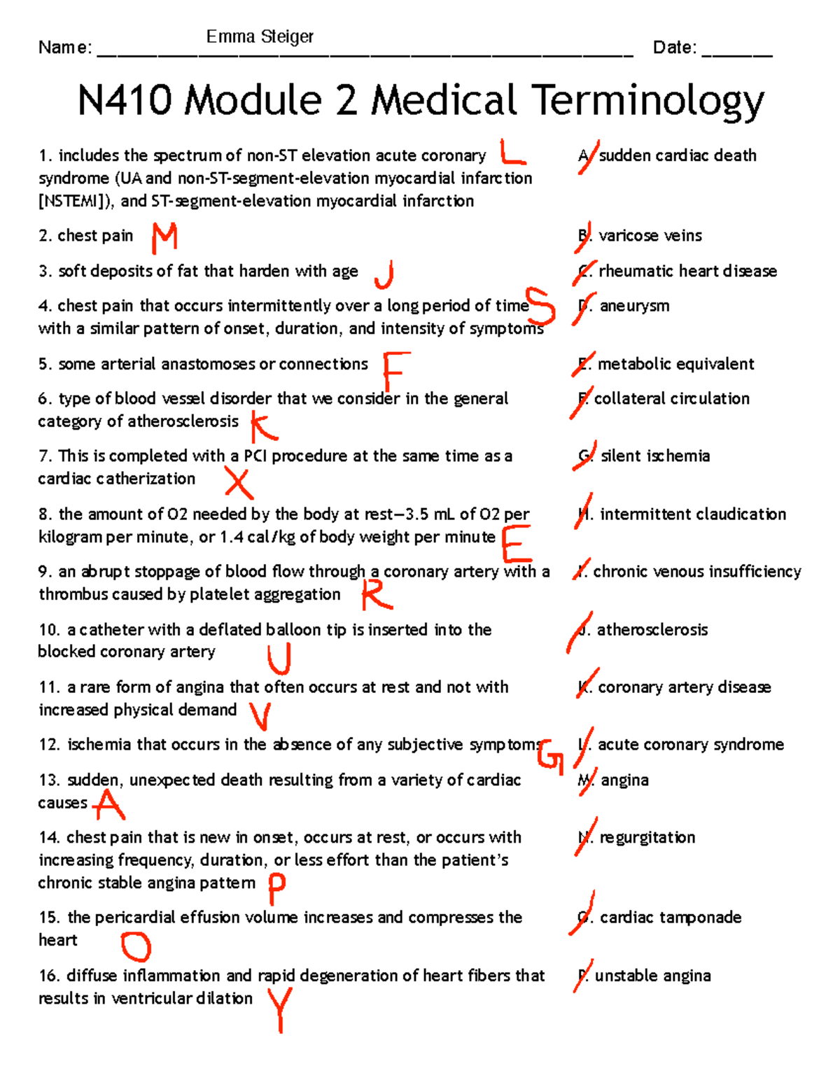 Mod 2 Medical Terms N410 Module 2 Medical Terminology includes the