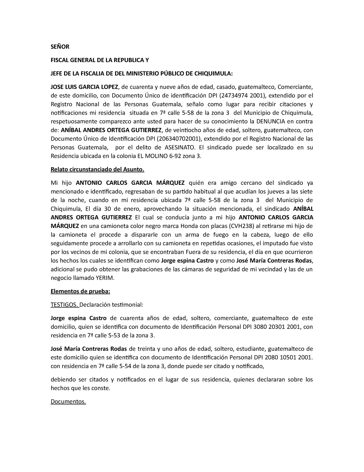 Denuncia%202 - Denuncia penal - SEÑOR FISCAL GENERAL DE LA REPUBLICA Y ...