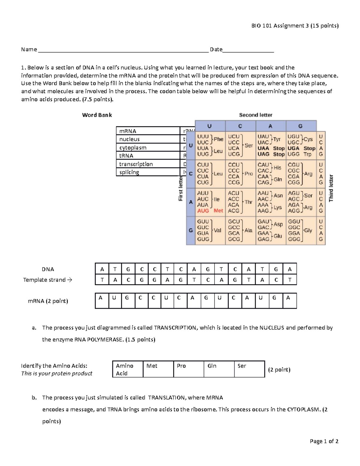 bio 101 assignment solution 2022