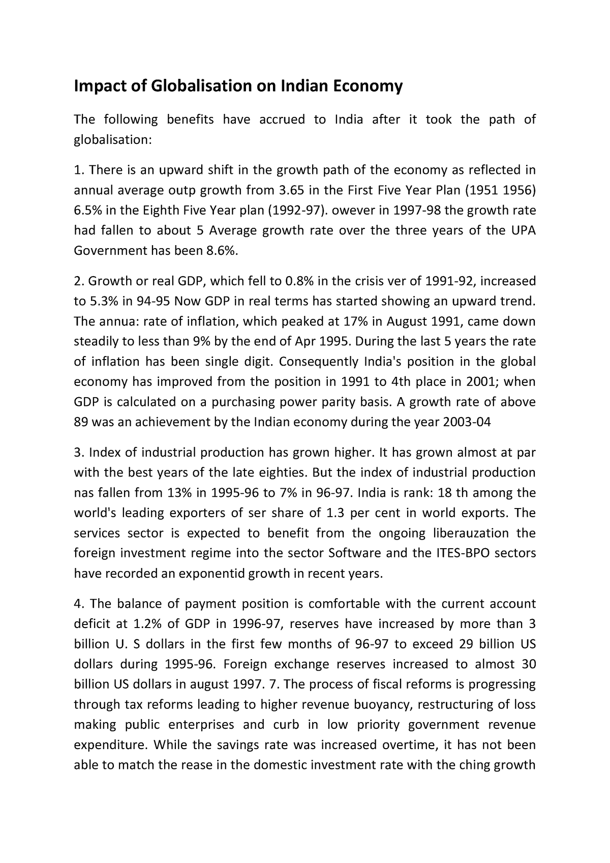 Impact Of Trips On Indian Economy