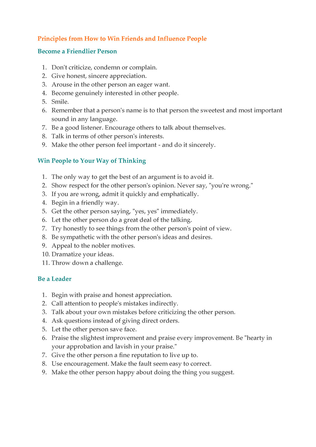 Golden Rules from Dale Carnegie - Principles from How to Win Friends ...