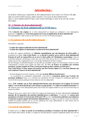 Droit Administratif Cours Intro Introduction Le Meilleur Chemin Pour Comprendre Le Droit Administratif Est De Se Baser Sur Histoire En Effet Dans Un Certain Studocu