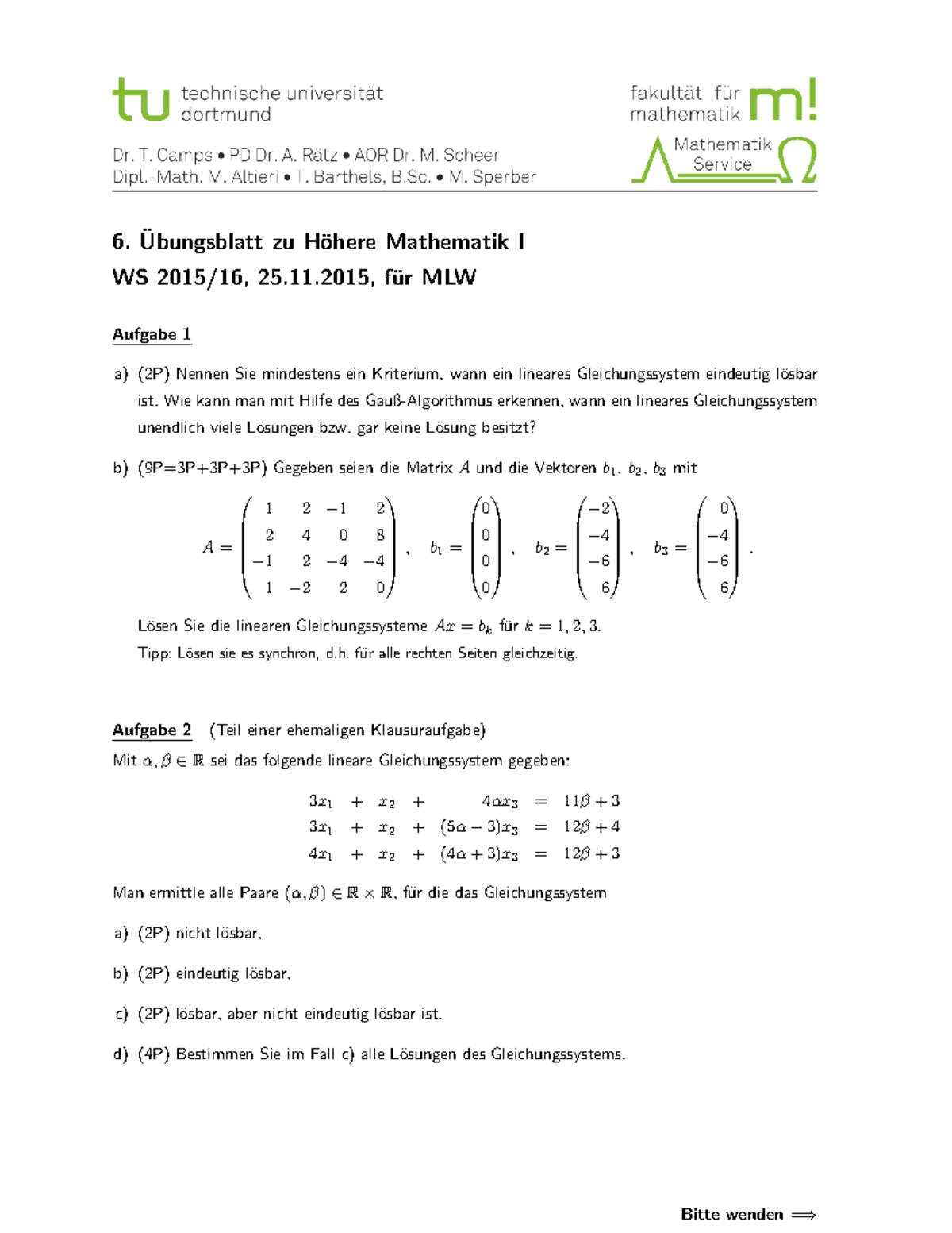 Bungen Bungsblatt Mit L Sungen Ws Ubungsblatt Zu Ohere Mathematik I Ws