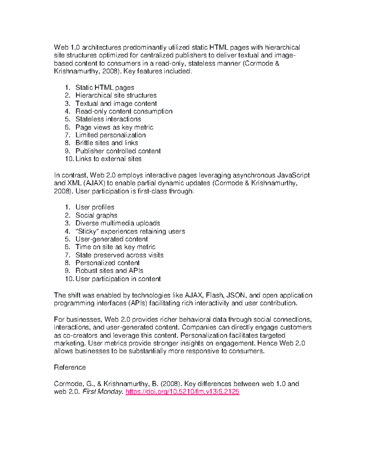 Web 1 Discussion Forum Unit 1 - Web 1 architectures predominantly ...