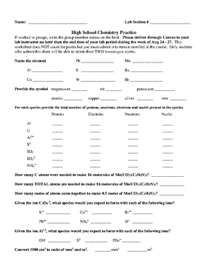 Workday 5-Practice Exam 2 - Chem 30A Practice Exam 2 To Prepare For ...